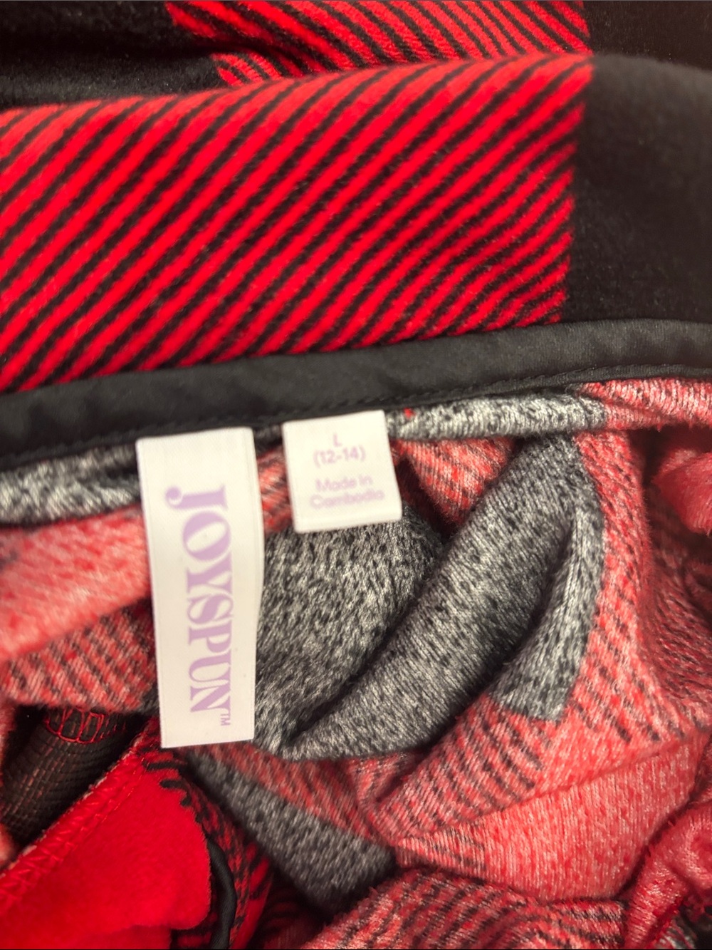 Joyspun Red & Black Buffalo Plaid Pajama Set Size L - Picture 6 of 8